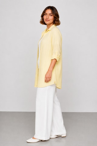 Bihan Store Kadın Çizgili Gömlek Ve Bluz İkili Takım Y26-50199 Sarı-beyaz