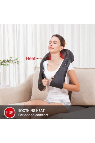 Snailax Kablosuz Masaj Shiatsu Boyun Masajı, Isı Fonksiyonlu, 4d Dönen Masaj, Boyun Omuz Sırtı İçin Kas Gevşetme, Erkekler / Kadınlar / Anne / Baba İçin Hediyeler