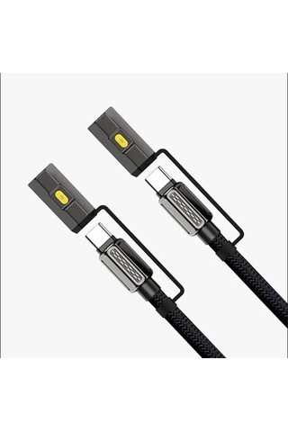 Led Fener Ve Alevsiz Çakmak Fonksiyonlu Type-c Şarj Ve Data Kablosu 120 Cm Siyah Diğer