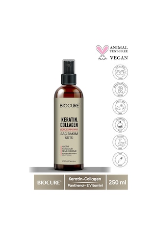 Biocure Keratin Collagen Durulanmayan Saç Bakım Sütü 250 ML