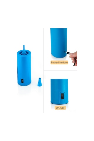 Geeksen Elektrikli Balon Pompa: Taşınabilir, Sessiz Çalışma, Çok Fonksiyonlu, Mavi, 220v Avrupa Tipi Şarjı