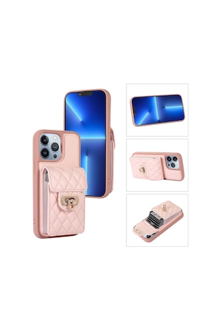 İphone 13 Pro Max İçin Kart Tutucu Deri Telefon Kılıfı Diğer