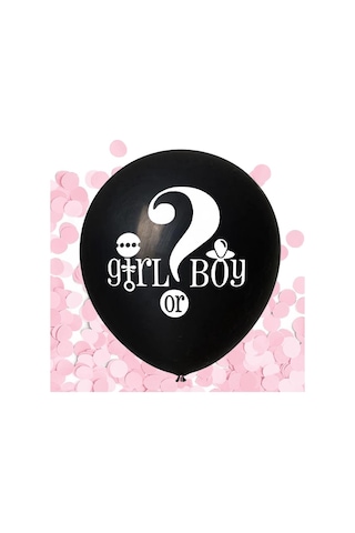 Pembe Balon Konfetili. Cinsiyet Belirleme Balonu - 45 CM