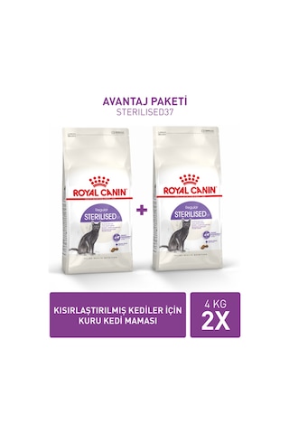 Royal Canin Sterilised37 Kısırlaştırılmış Yetişkin Kedi Maması 2 x 4 KG