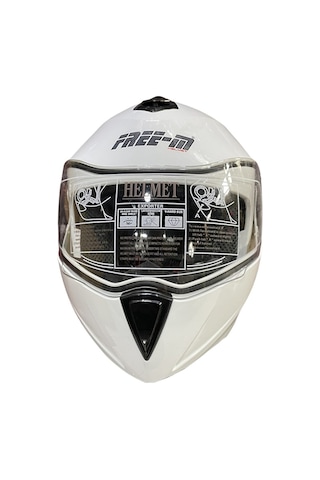 Free-M FR-961 Güneş Vizörlü Çene Açılır Kask Beyaz