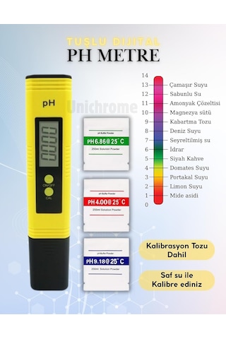 Lexroo Dijital Ph Metre Su Sıvı Akvaryum Ph Ölçer Kalibrasyon