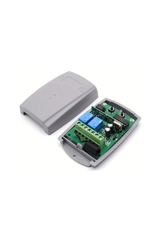 Motion003 1 Gri Alıcı Ve 2 Uzaktan Kumanda Garaj Kapısı Alıcı 433.92mhz 12v 24v Uyumlu 2 Kanallı Röle Anahtarlı Sabit Yuvarlak Kodlu