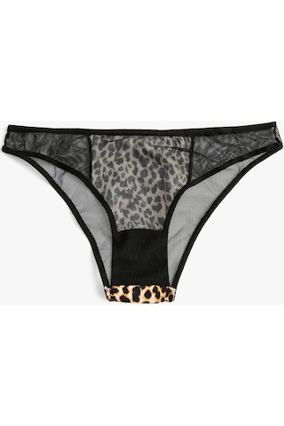 Koton Leopar Desenli Brief Külot Siyah Desenli 4wlk30198mk 4WLK30198MK9D9 Siyah