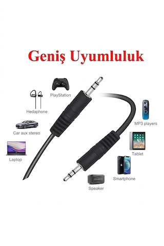1.5 Metre 1.5mt 3.5mm Aux Kablo Erkek To Erkek Bilgisayar Macbook Mp3 Araba Tv Cep Telefonu Hoparlör Uyumlu Aux Ara Kablosu