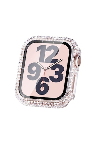 Apple Uyumlu Watch 7 45mm Zore Watch Gard 24 Kenarları Taşlı Sert Pc Kasa Ve Ekran Koruyucu