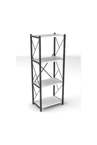 Morpanya Arnora Metal Tekli Mutfak Rafı Malzeme Dolabı 4 Raflı Mikrodalga Fırın Rafı Çok Amaçlı Beyaz