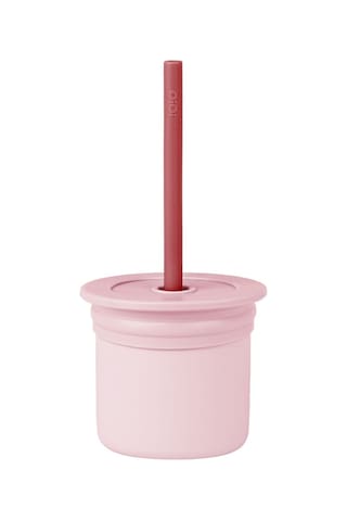 Hamhüp Atıştırmalık Kabı Ve Pipetli Bardak Pinky Pink/velvet Rose