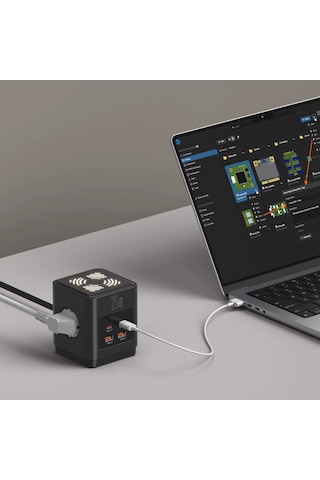 3lü Akım Korumalı Priz Gece Lambalı 25w 2xusb 2xtype-c Çıkış Yüksek Gerilim Koruma Priz Çoğaltıcı 2 M