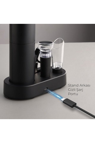 Fabcio Vino Elektrikli Otomatik Şarap Açacağı, Tirbuşon Şarj Edi Siyah