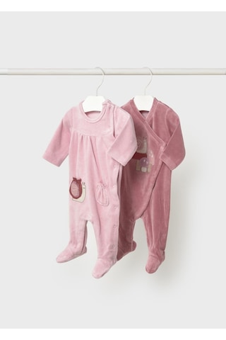 Mayoral Newborn Kız Bebek 2li Kadife Tulum Pembe