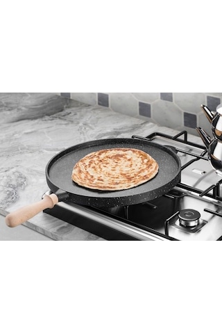 Tava Granit Gözleme Izgara Döküm Çift Taraflı 36 CM Erendemir