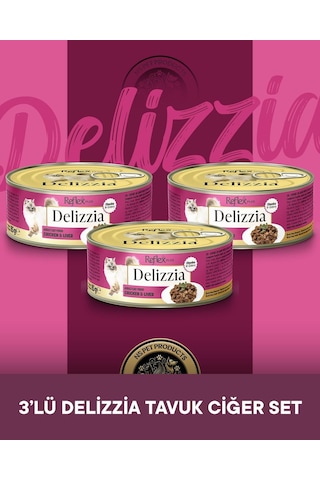 Reflex Plus Delizzia Yetişkin Tavuklu-ciğerli Gravy Kedi Maması 3x85 Gram