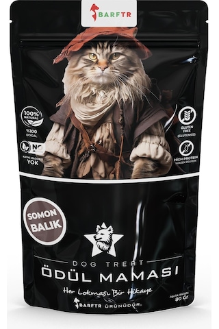 Barftr Somon Balık Atıştırmalık Kedi Ödül Maması 80 G