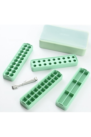 Dinosaurs Kitchenware Silikon Buz Küpü Kalıbı, Buz Kutusu Buz Küpü Tepsisi Dıy Buz Makinesi 23 X 6 X 15 Cm. Ahşap