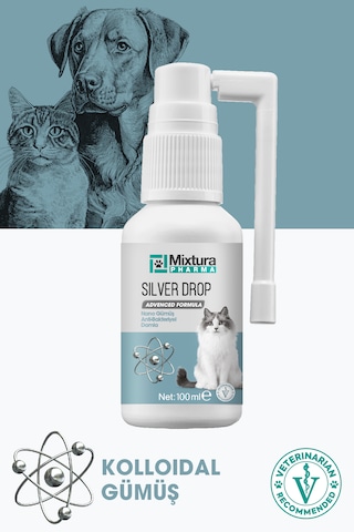 Mixtura Pharma Silver Drop Nano-gümüş Dezenfektan Damla Sprey Kedi Ve Köpek Temizleme Spreyi