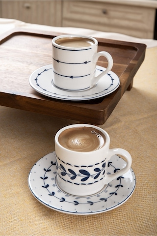 Heda Porselen Yaren 2 Kişilik Porselen Kahve Fincan Takımı 100 ML