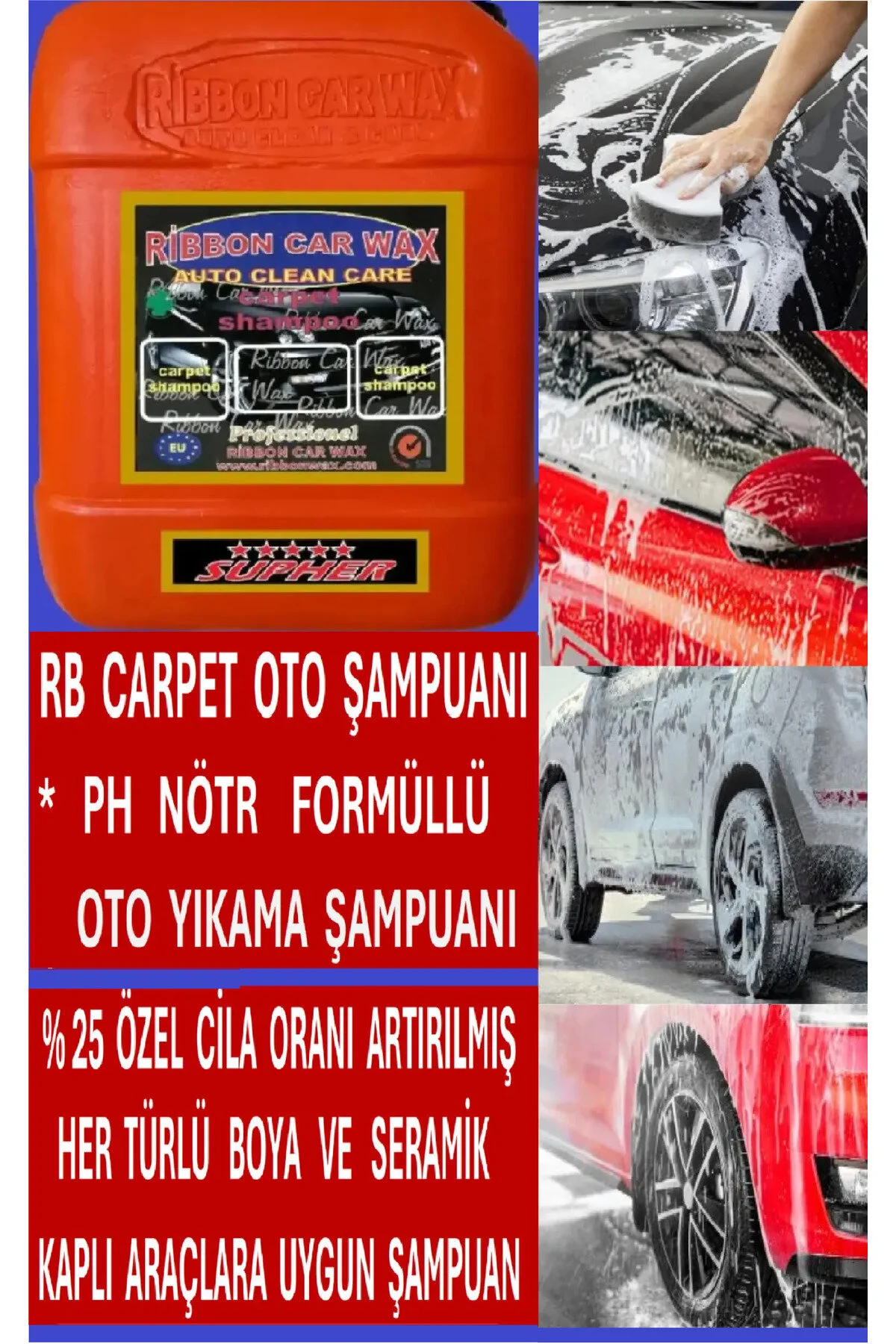 Carpet Shampoo Ph Nötr Formüllü Cilalı Oto Şampuanı 5 Kg