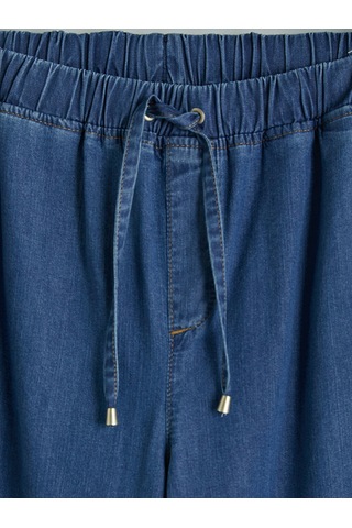 Lcw Modest İndigo Beli Lastikli Wideleg Kadın Jean Pantolon