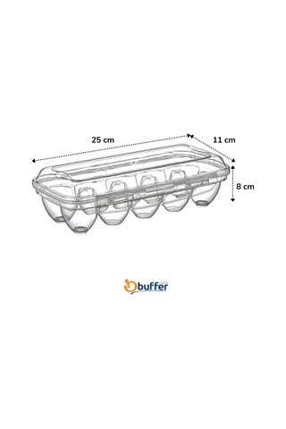 Buffer® 2 Adet 10 Bölmeli Kilitli Kapaklı Yumurtalık Saklama Kutu Çok Renkli