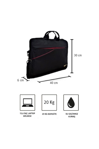 Vegmann  AV6900 Siyah 15.6 Inç Uyumlu Laptop Evrak Çantası Siyah
