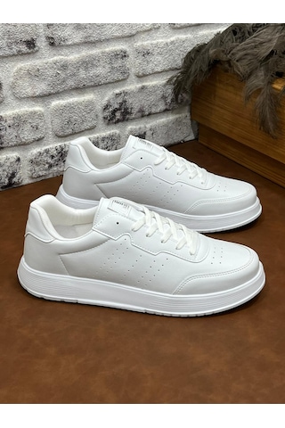 Ortopedik Büyük Numara Rahat Hafif Yumuşak Dark Step Erkek Spor Ayakkabı Beyaz