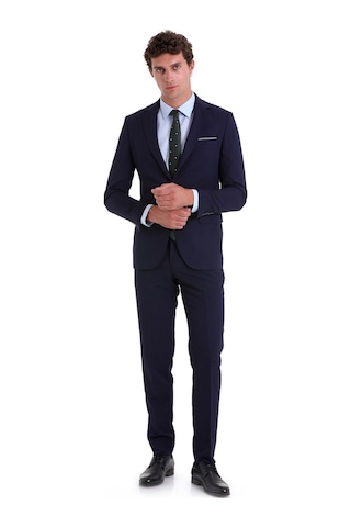 Hatemoğlu Lacivert D. Slim Fit Desenli Mono Yaka Klasik Takım Elbise Lacivert