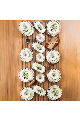 Perotti Olives 28 Parça Kahvaltı Seti 12 Kişilik Kahvaltı Takımı Çok Renkli