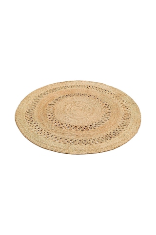 Eko Halı Flatweave Ca-122 Natural Xw Daire Dekoratif Jüt Kilim