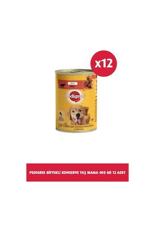 Pedigree Biftekli Konserve Yetişkin Köpek Maması 12 x 400 G