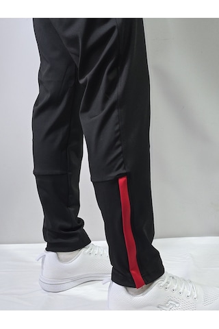 Jump Erkek Dalgıç/scuba Slim Fit Fermuarlı Paça Eşofman Altı Siyah/kırmızı