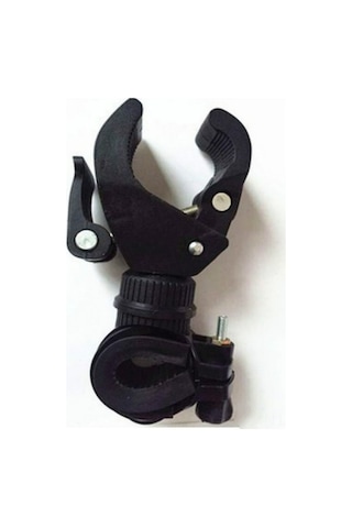 Hombey Siyah Bisiklet Fener Tutucu 360 Derece Döner U Tipi Led El Feneri Klipsi 20-35mm Direk Uyumlu Bisiklet Aksesuarı Siyah