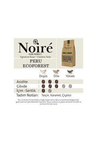 Noire Peru Ecoforest 1000g %100 Arabica Single Origin Çekirdek