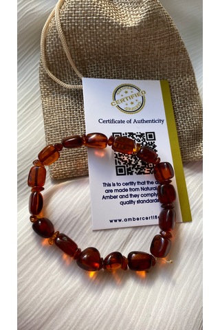 Sertifikalı Damla Kehribar Yetişkin Bileklik Çok Renkli