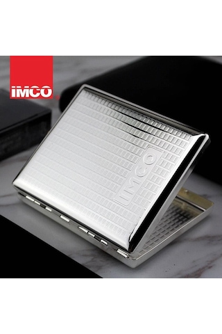 Imco Logolu Kısa Metal Sigara Tabakası 18 Li Gümüş