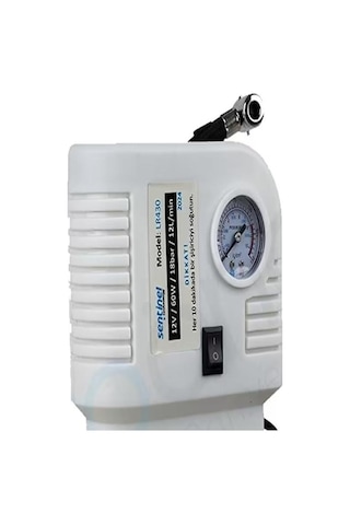 Araç Lastik Hava Kompresörü Saatli 12 V 260psı 12lt/dk