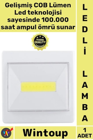 Lamba Pilli Güçlü Aydınlatma Taşınabilir Duvar Kamp Gece Parlak Cob Ledli Yapışkan Mıknatıslı Lamba Çok Renkli