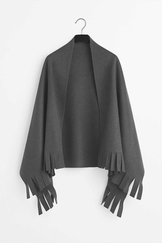 Softiva Omuz Şalı 70x180 Cm Unisex Kışlık Şal Antrasit Gri Çok Renkli