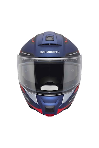 Schubert C5 Omega Blue Çene Açılır Motosiklet Kask Mavi - Kırmızı