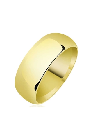 8 Mm Düz Bombeli Gold Gümüş Alyans (551177712)