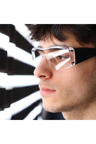 1 Adet İş Güvenlik Gözlüğü Lazer Uv Laboratuvar Laborant Koruyucu Kaynak Toz Korumalı Gözlük Şeffaf