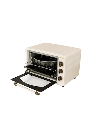 Simfer 3495 Retro Bej 34 LT Statik Mini / Midi Fırın - 4 Fonksiyon, Programlanabilir Pişirme & Isı Kontrol