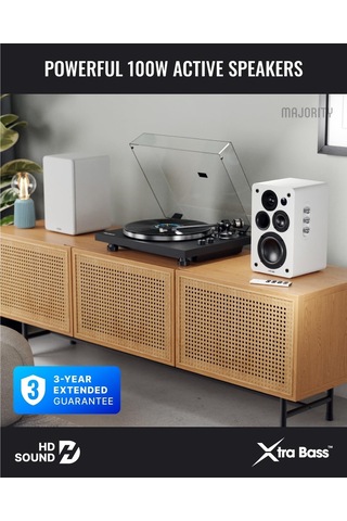 D100x Aktif Kitaplık Hoparlörleri 2.0 Stereo Sistem Bluetooth 5.3, Usb Oynatma Aux, Hdmı Arc, Optik, Fono Masa