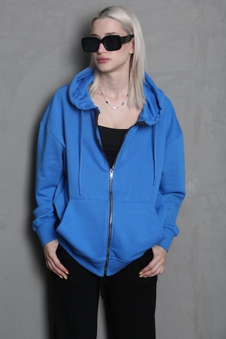 Madmext Mavi Kapüşonlu Basic Sweatshirt Mg1900 Mavi