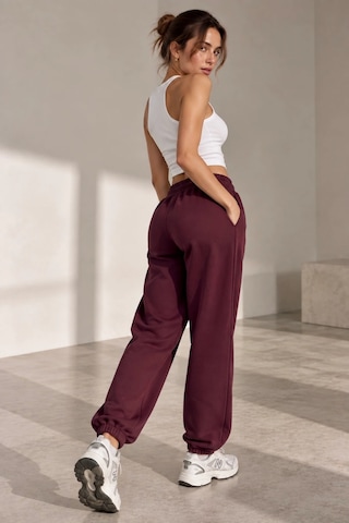 Bb Butik Basic Dökümlü Modal Kumaş Lastikli Bel Rahat Kesim Jogger Pantolon Zg3535 Bordo