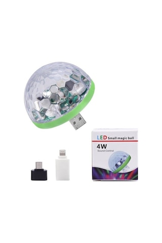 Apple Uyumlu iPhone Android Mini Sihirli Disko Topu 4W Led Usb Küre Magic Ball (339992130)